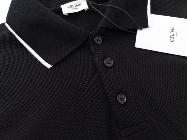 Celine專櫃賽琳2023SS新款刺繡Polo短袖T恤 男女同款 tzy2784